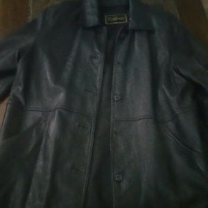 Raffaelo Black Leather Coat